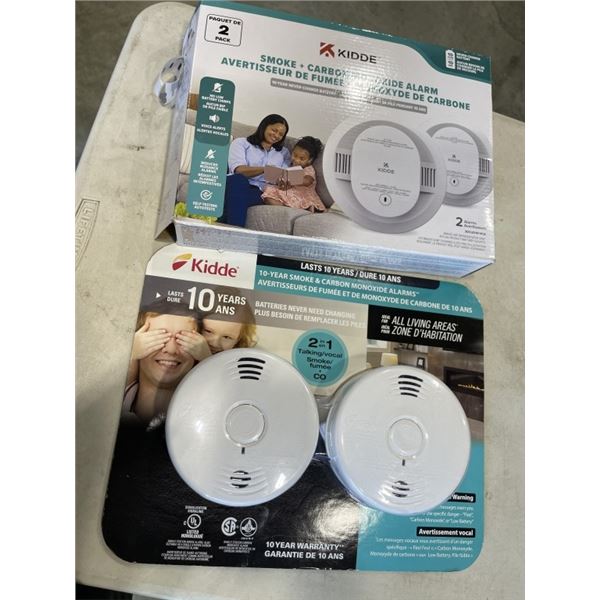 2 KIDDE TWO PACK SMOKE + CARBON MONOXIDE ALARMS