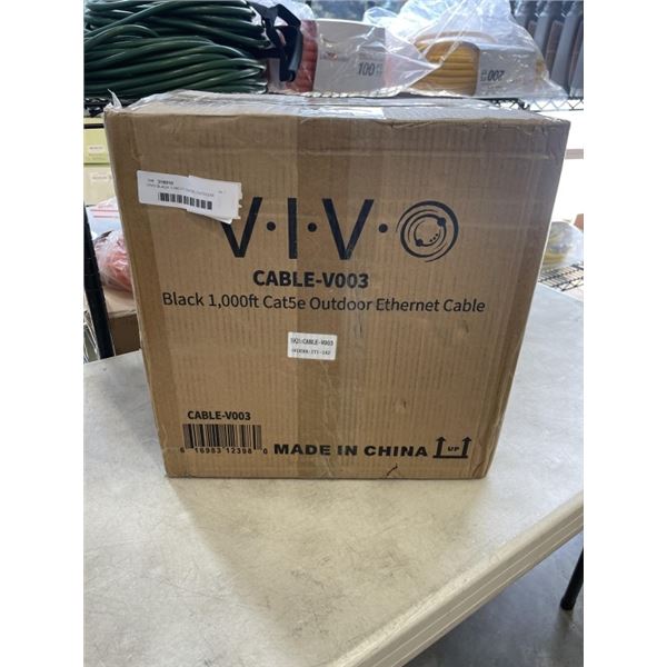 VIVO BLACK 1,000 FT CAT5E OUTDOOR ETHERNET CABLE