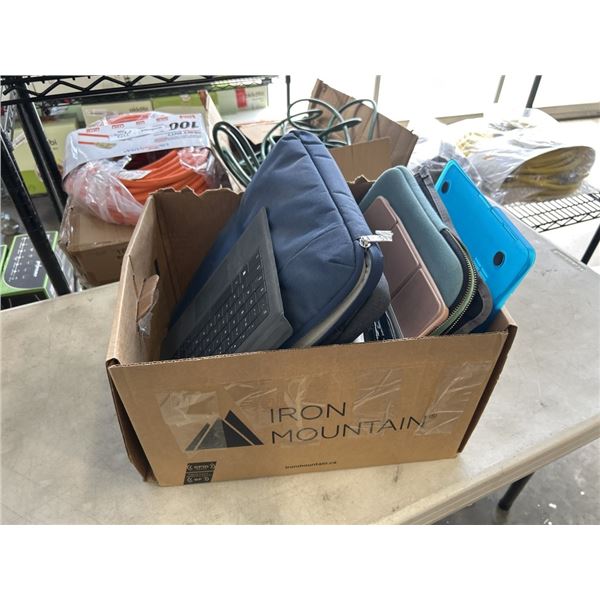 TRAY OF LAPTOP SLEEVES, CASES, ETC