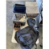 Image 1 : LOT OF STORAGE BASKETS, HUGO BOSS TOTE BAG, AND LADIES PURSE