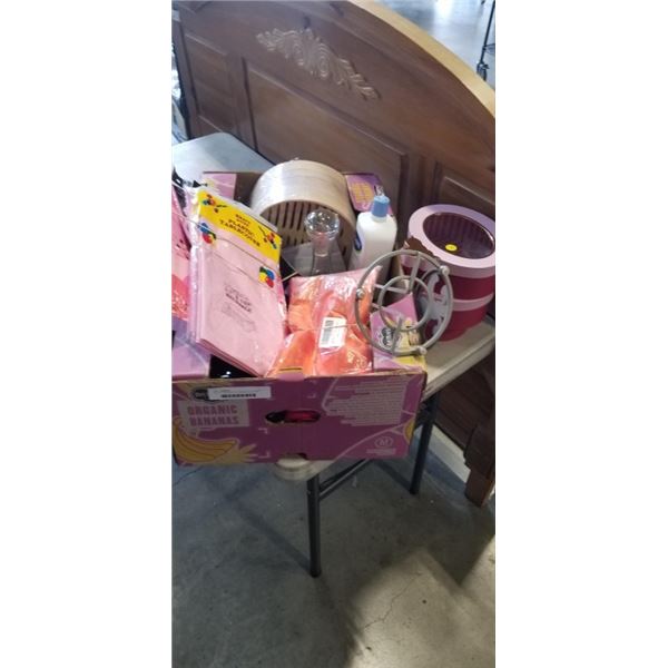 BOX OF ASSORTED HOUSEHOLD & CRAFT ITEMS