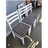 Image 3 : 3 WHITE LADDER BACK DINING CHAIRS
