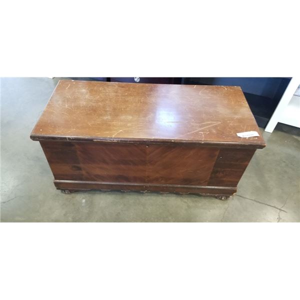 VINTAGE WALNUT CEDAR LINED TRUNK
