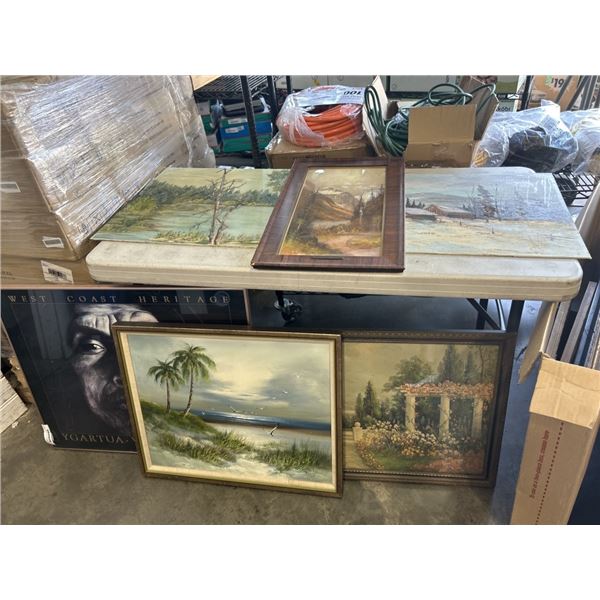 LARGE LOT OF ESATE ARTWORK, INCLDUING VINTAGE AND ANTIQUE FRAMES AND ART