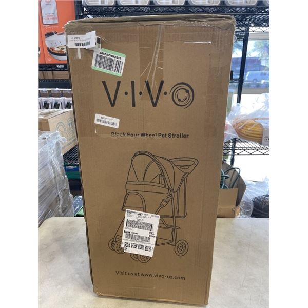 VIVO BLACK FOUR WHEEL PET STROLLER