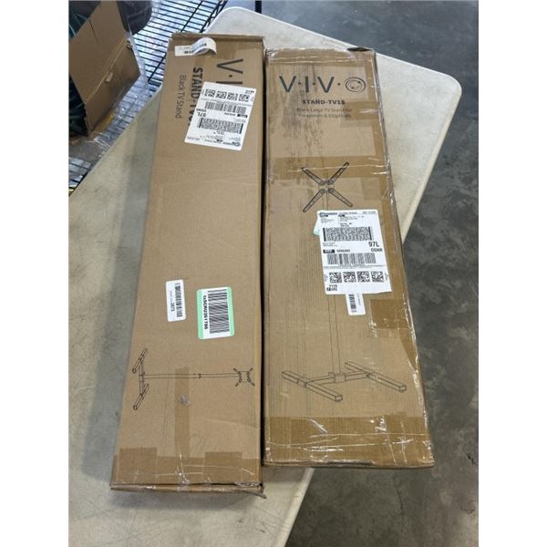 VIVO BLACK LARGE TV STAND FOR TREADMILLS & ELLIPTICALS AND VIVO BLACK TV STAND