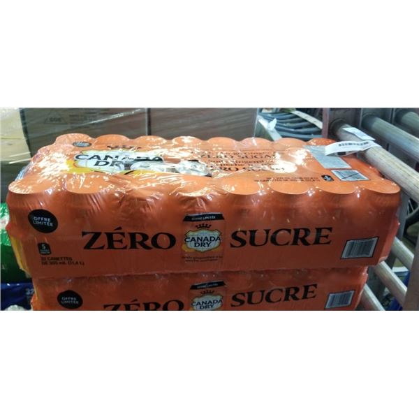 FLAT OF ZERO SUGAR PEACH MANGO GINGERALE, SOME CANS MAY BE MISSING