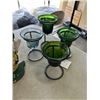 Image 2 : DECORATIVE GLASS VASES WITH STANDS AND TWO CAST IRON DOOR STOPS