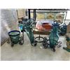 Image 4 : DECORATIVE GLASS VASES WITH STANDS AND TWO CAST IRON DOOR STOPS