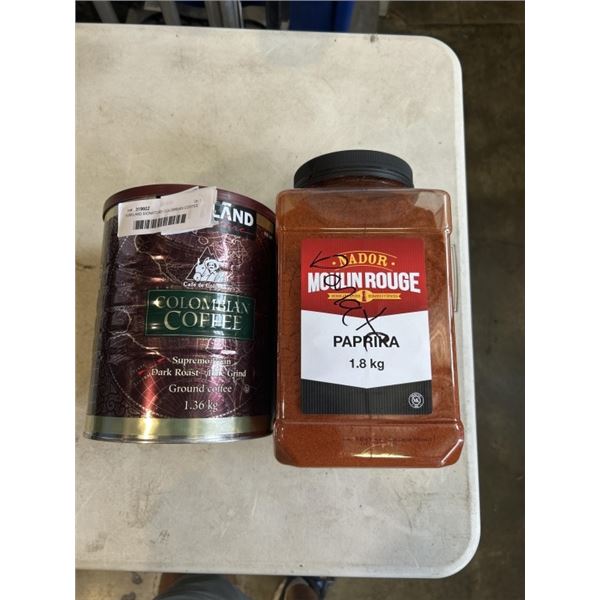 KIRKLAND SIGNATURE COLOMBIAN COFFEE AND NADOR MOULIN ROUGE PAPRIKA