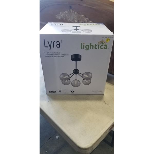 LYRA 5 LIGHT GLASS PENDANT