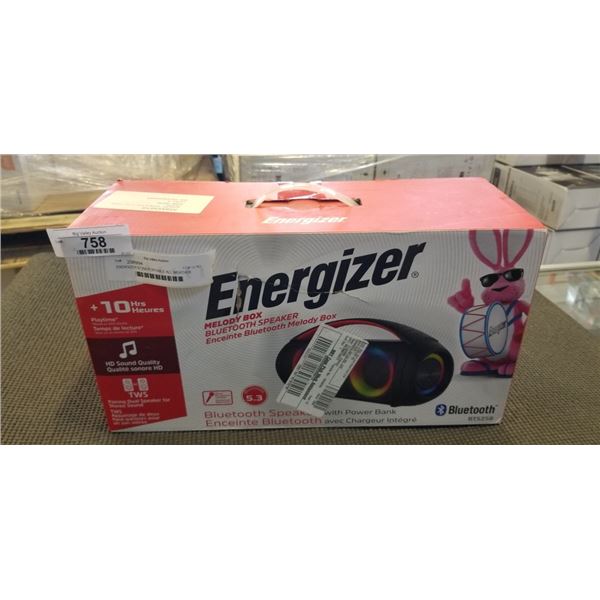 ENERGIZER BT258 PORTABLE ALL WEATHER RECHARGEABLE SPEAKER W/ POWER BANK AND WIRED MIC - TESTED WORKI