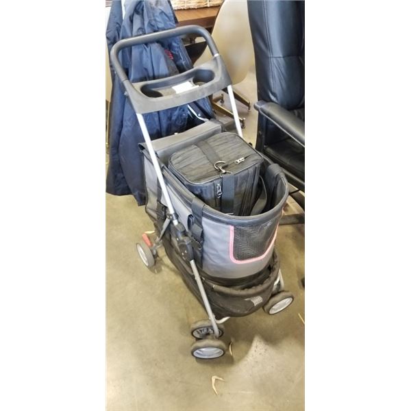FOLDING PET STROLLER, AND CARRIER