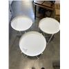 Image 1 : 3 WHITE METAL SIDE TABLES