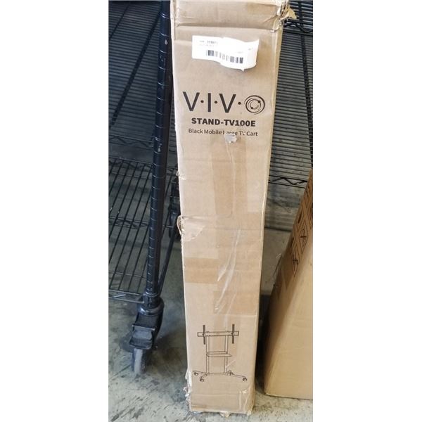 VIVO BLACK MOBILE LARGE TV CART
