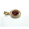 Image 2 : GOLD PLATED STERLING SILVER NATURAL GARNET PENDANT WITH CZ, W/A $550.00. GARNET IS THE BIRTHSTONE FO