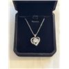 Image 2 : NEW S925 0.6CT SIMULATED DIAMOND (CZ) HEART HALO NECKLACE, 16-18" LONG, MOUNTED IN 925 STERLING SILV