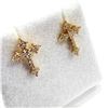 Image 2 : GOLD PLATED STERLING SILVER MOISSANITE CROSS EARRING, W/A $350.00.