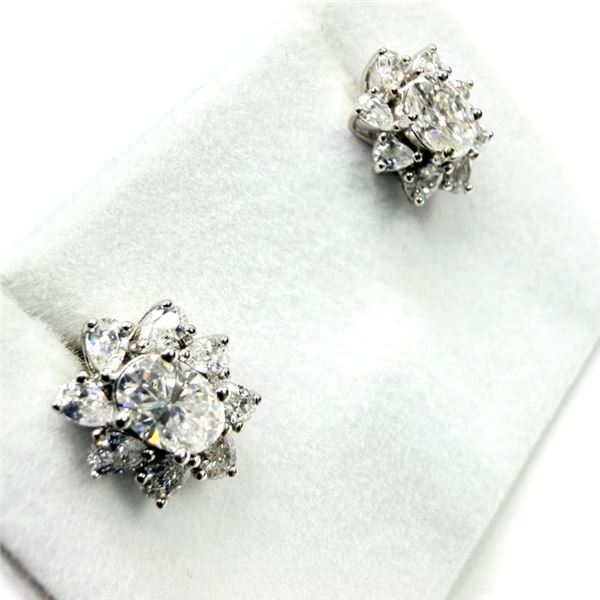 STERLING SILVER MOISSANITE EARRINGS, W/A $400.00.