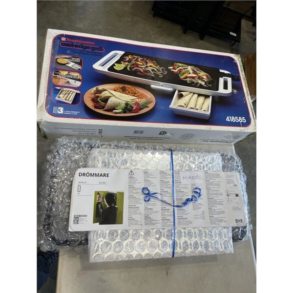 2 NEW MIRRORS AND WARMING TRAY