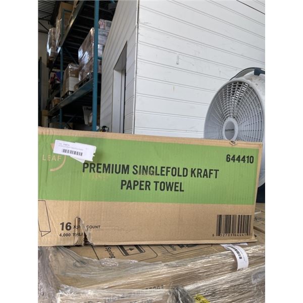 16 ROLLS KRAFT SINGLEFOLD PAPER TOWEL