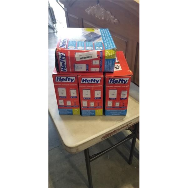 4 PACKS OF HEFTY 12 PIECE SHRINK PAKS.