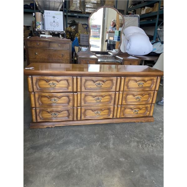 9 DRAWER WALNUT DRESSER
