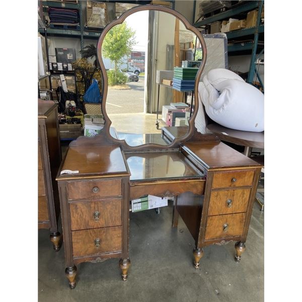 ANTIQUE WALNUT VANITY DRESSER