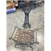 Image 1 : CAST IRON PATIO BENCH AND PLANT POT