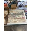 Image 6 : LARGE LOT OF ESATE ARTWORK, INCLDUING VINTAGE AND ANTIQUE FRAMES AND ART