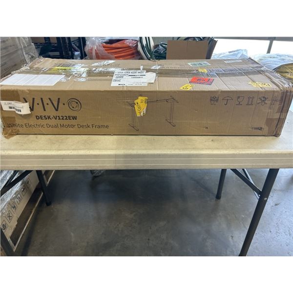 VIVO WHITE ELECTRIC DUAL MOTOR DESK FRAME