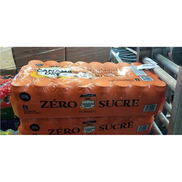 FLAT OF ZERO SUGAR PEACH MANGO GINGERALE, SOME CANS MAY BE MISSING