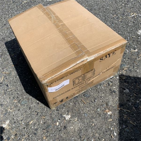 CASE OF SAYE 8" X 8" 3 COMPARMENT CLAMSHELL CONTAINERS 200CT