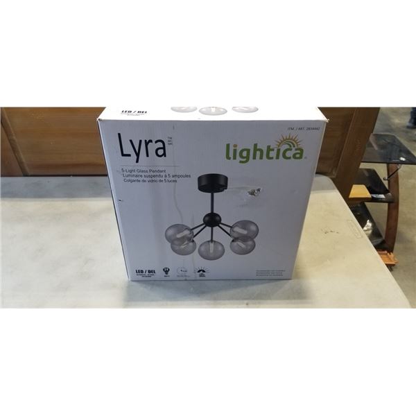 LYRA 5 LIGHT GLASS PENDANT