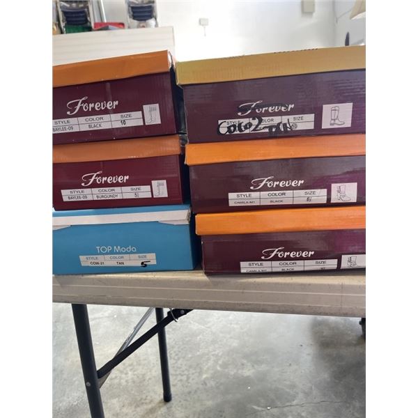 6 NEW PAIRS OF LADIES BOOTS
