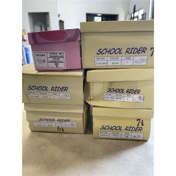 6 NEW PAIRS OF ASSORTED SIZE KIDS SHOES AND BOOTS
