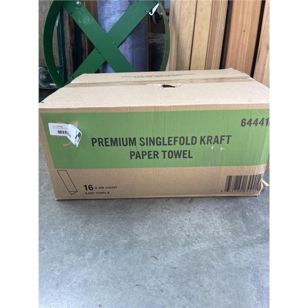 16 ROLLS KRAFT SINGLEFOLD PAPER TOWEL