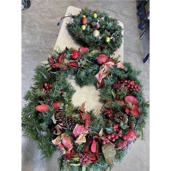 2 LARGE CHRISTMAS WREATHS