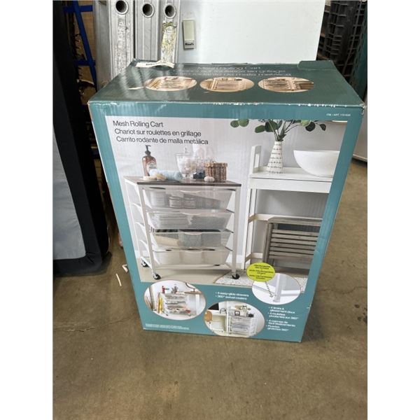 4 TIER MESH ROLLING CART