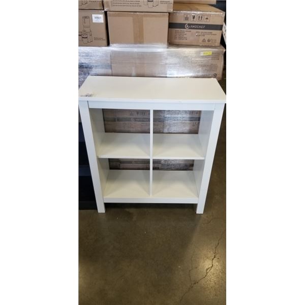 WHITE CUBICLE DISPLAY SHELF