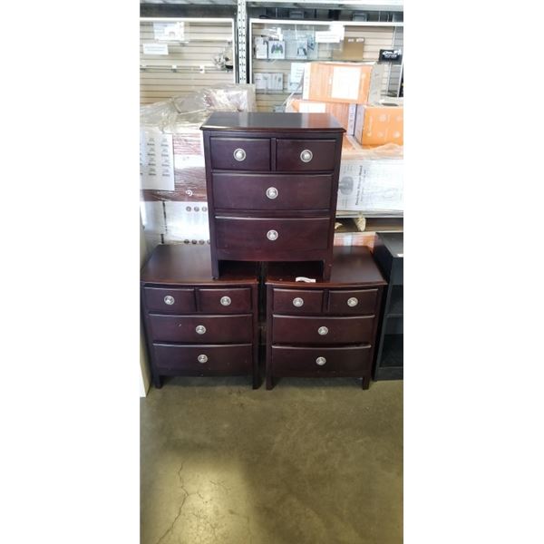 3 THREE DRAWER NIGHT STANDS