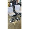 Image 1 : PAIR OF GREY FABRIC BAR STOOLS