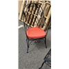 Image 3 : 4PC OUTDOOR PATIO CONVERSATION SET W/ ORANGE CUSHIONS - LOVE SEAT, 2 CHAIRS, AND TABLE