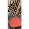 Image 4 : 4PC OUTDOOR PATIO CONVERSATION SET W/ ORANGE CUSHIONS - LOVE SEAT, 2 CHAIRS, AND TABLE