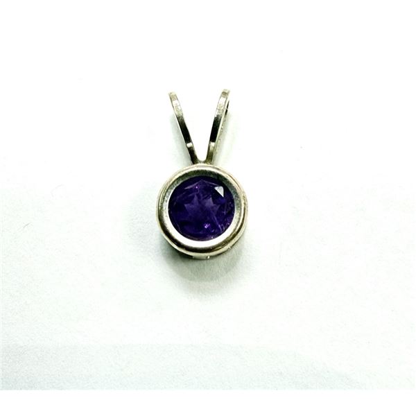 STERLING SILVER NATURAL AMETHYST PENDANT, RETAIL $400.00.