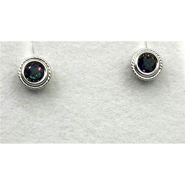 STERLING SILVER NATURAL MYSTIC TOPAZ EARRINGS, W/A $400.00.