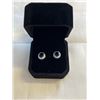 Image 1 : NEW S925 0.8CT EACH BLUE SIMULATED DIAMOND (CZ) HALO STUD EARRINGS, MOUNTED IN 925 STERLING SILVER W