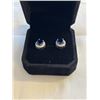 Image 2 : NEW S925 0.8CT EACH BLUE SIMULATED DIAMOND (CZ) HALO STUD EARRINGS, MOUNTED IN 925 STERLING SILVER W