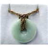 Image 1 : NATURAL JADEITE PENDANT WITH BRASS CHAIN, RETAIL $350.00.