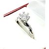 Image 1 : STERLING SILVER MOISSANITE RING, SIZE 6.5, W/A $250.00.